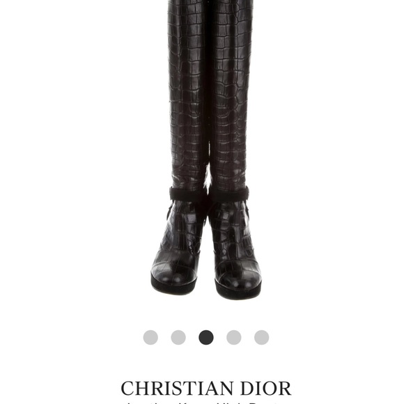 Christian Dior croc embossed leather boots - Picture 3 of 5